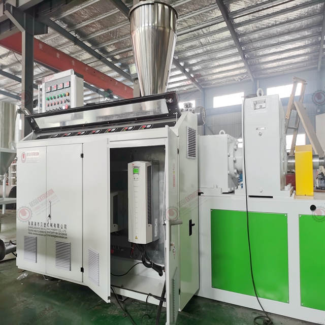 SJSZ-80/156 Plastic Twin Conical Extruder PVC Pelletizing Line with Die Head Cutting